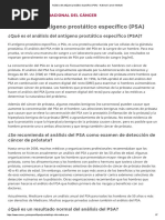 Análisis Del Antígeno Prostático Específico (PSA) - National Cancer Institute