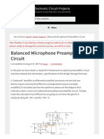 Balanced Microphone Preamplifier Circuit