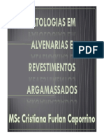 Patologias em Alvenarias e Revestimentos Argamassados