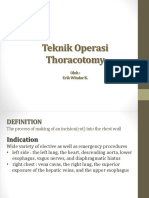 Teknik Operasi Thoracotomy: Oleh: Erik Witular K