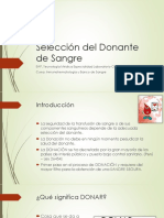 2) Selección Del Donante de Sangre