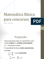 Matemática Básica para Concursos Aula 9 Proporção