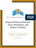 Proposed Electoral Division Areas, Boundaries, and Names For Alberta