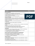 Dance Audition Rubric