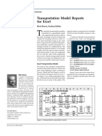 Transportation Problem Excel