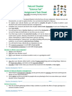 Natural Disasters Assignment Task Sheet