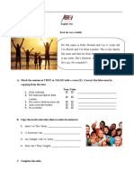 A. Mark The Sentences TRUE or FALSE With A Cross (X) - Correct The False Ones by Copying From The Text