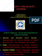 Metrology and Quality Control: Presented by Assistant Professor-Mechanical