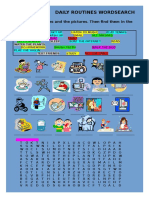 Daily Routines Wordsearch