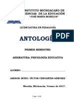 Antologia de Psicología Educativa Primer Semestre PDF