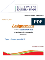 ASSIGNMENT Accounting (Company Act 2017)