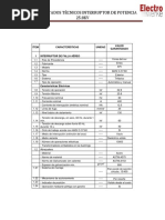 Tabla Técnica Interruptor de Potencia 25.8KV - EFI - EnTEC