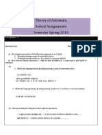 Theory of Automata - Solved Assignments - Semester Spring 2010