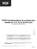 ET922 Transformadores de Corriente para Medida 11-4, 13-2 y 34-5 PDF