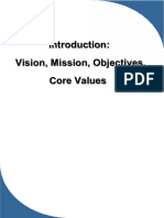 Vision, Mission, Objectives, Core Values