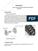 Experiment 5: To Obtain The Characteristic Curves of An Axial Flow Impulse Turbine at Different Rotor Speed