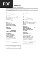 Present Continuous Worksheet Don't Speak Song