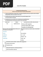 Lesson Plan Template: Story Book Colours Small Books Playdough Animals Dolls