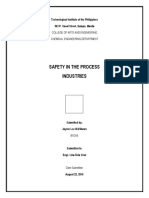 Safety in The Process Industries: College of Arts and Engineering Chemical Engineering Department