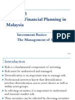 MPU 3353 Personal Financial Planning in Malaysia: Investment Basics: The Management of Risk