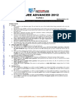 JEE Adv Previous Year Paper 2012 P1 EzyEXAMSolution