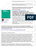 Numerical Modeling of MHD Convective Heat and Mass Transfer in Presence of First-Order Chemical Reaction and Thermal Radiation