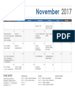 November Calendar 2017