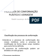 Processos de Conformação Plástica e Usinagem