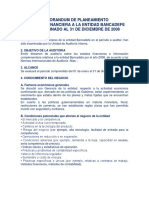 Memorandum de Planeacion Auditoria