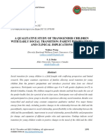 A Qualitative Study of Transgender Children With Early Social Transition Parent Perspectives and Clinical Implications