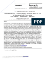 Characterization of Reclaimed Asphalt Pavement (RAP) For Use in Bituminous Road