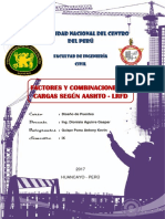 Factores y Combinaciones de Carga Aashto LRFD