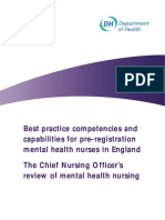 Best Practice and Competencies and Capabilities For Pre-Reg Mental Health Nurses in England