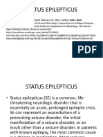 Status Epilepticus: MD Neurologist, Epilepsy and General Neurology, Comprehensive Epilepsy Program