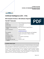 (F17) CS-415 - Artificial Intelligence - Course Outline - v1.0 PDF