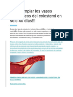 Como Limpiar Los Vasos Sanguíneos Del Colesterol en Solo 40 Días