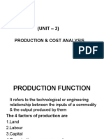 (UNIT - 3) : Production & Cost Analysis