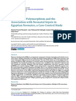 MBL2 Gene Polymorphism and The: Association With Neonatal Sepsis in Egyptian Neonates, A Case Control Study