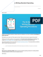 16 Essential Steps To Writing Standard Operating Procedures