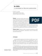 Discurso de Ódio - Da Abordagem Conceitual Ao Discurso Parlamentar