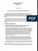 Aug. 10, 2010: Office of Special Counsel: FAQ On Social Media and The Hatch Act