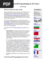 Teach Yourself Programming in Ten Years