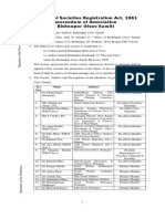 West Bengal Societies Registration Act, 1961 Memorandum of Association of Bishnupur Utsav Samiti