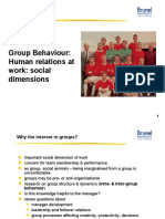 Group Behaviour: Human Relations at Work: Social Dimensions