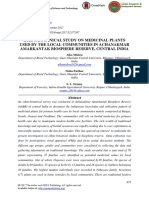 Ethnobotanical Study On Medicinal Plants Used by The Local Communities in Achanakmar Amarkantak Biosphere Reserve, Central India