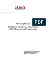 ADS Chapter 303 Grants and Cooperative Agreements To Non-Governmental Organizations