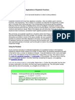 Applications of Quadratic Functions