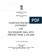 Construction Method Statement FOR RCC Boundry Wall With Precast Panel & Column