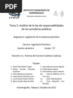 Tema 5: Análisis de La Ley de Responsabilidades de Los Servidores Públicos