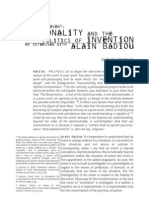 Badiou - After The Event - Rationality and The Politics of Invention